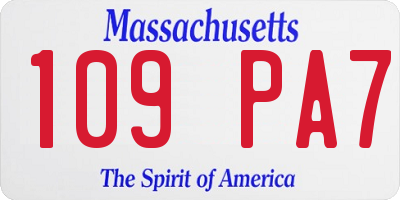 MA license plate 109PA7