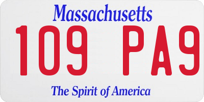 MA license plate 109PA9