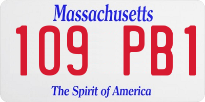 MA license plate 109PB1