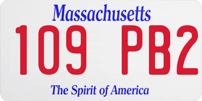 MA license plate 109PB2