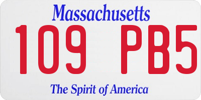 MA license plate 109PB5