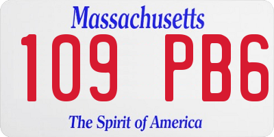 MA license plate 109PB6