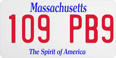 MA license plate 109PB9