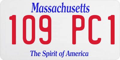 MA license plate 109PC1