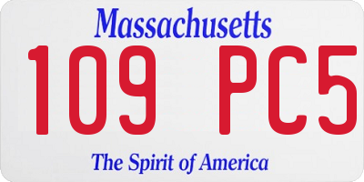 MA license plate 109PC5