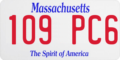 MA license plate 109PC6