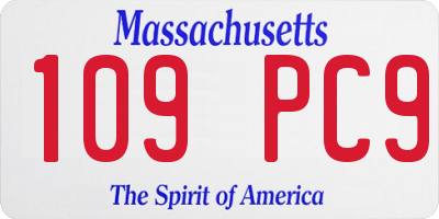 MA license plate 109PC9