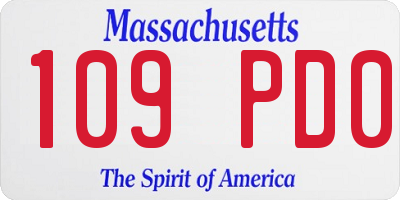 MA license plate 109PD0