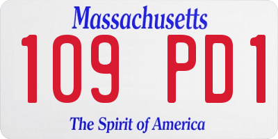 MA license plate 109PD1