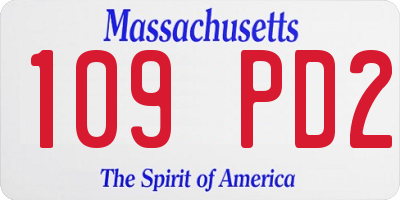 MA license plate 109PD2