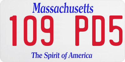 MA license plate 109PD5