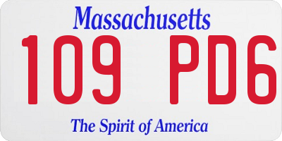 MA license plate 109PD6