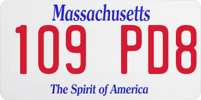 MA license plate 109PD8
