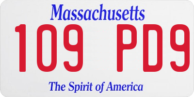 MA license plate 109PD9