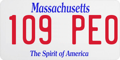 MA license plate 109PE0