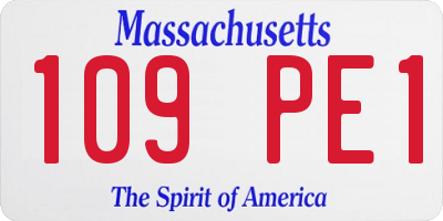 MA license plate 109PE1
