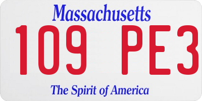 MA license plate 109PE3