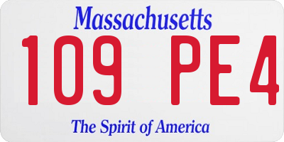 MA license plate 109PE4