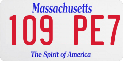 MA license plate 109PE7