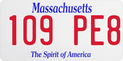 MA license plate 109PE8