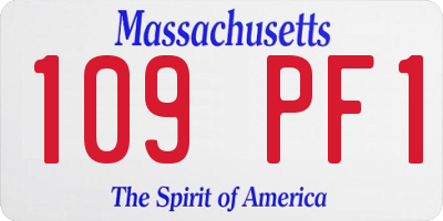 MA license plate 109PF1