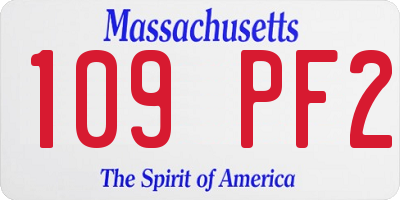 MA license plate 109PF2