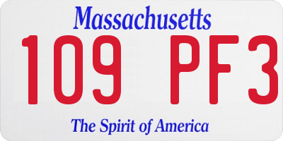 MA license plate 109PF3