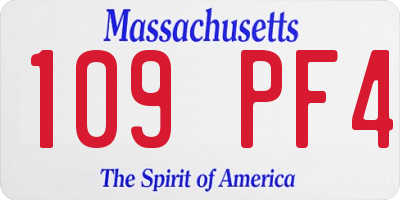 MA license plate 109PF4