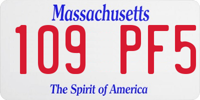 MA license plate 109PF5