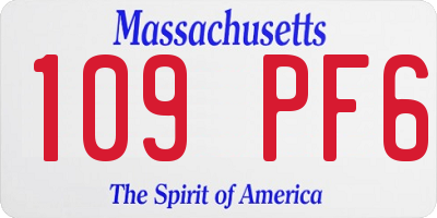 MA license plate 109PF6