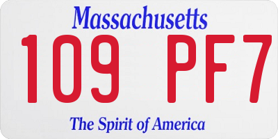 MA license plate 109PF7
