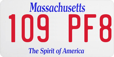 MA license plate 109PF8