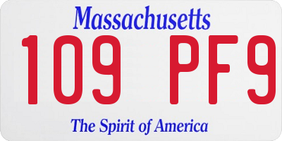 MA license plate 109PF9