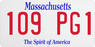 MA license plate 109PG1