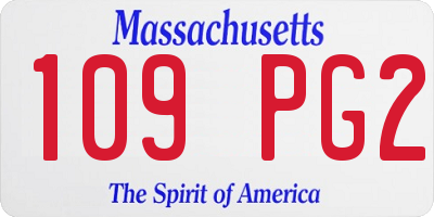 MA license plate 109PG2