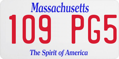 MA license plate 109PG5