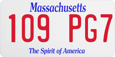 MA license plate 109PG7