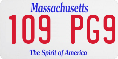 MA license plate 109PG9