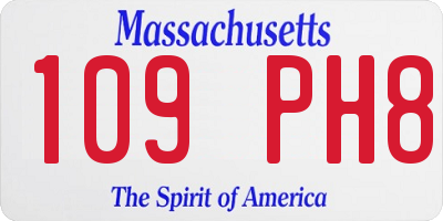 MA license plate 109PH8