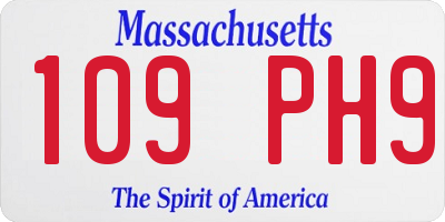 MA license plate 109PH9