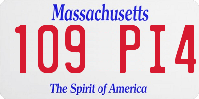 MA license plate 109PI4