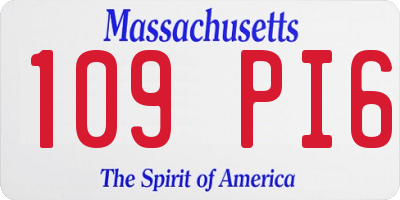 MA license plate 109PI6