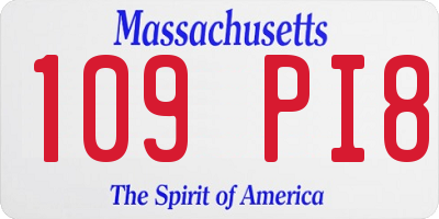 MA license plate 109PI8