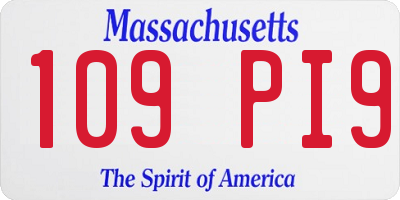 MA license plate 109PI9
