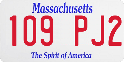 MA license plate 109PJ2