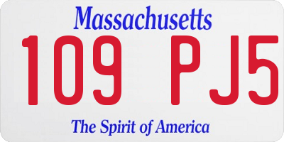 MA license plate 109PJ5
