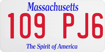 MA license plate 109PJ6