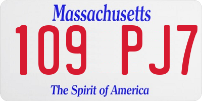 MA license plate 109PJ7