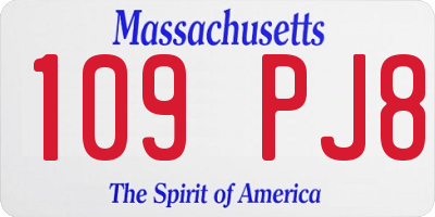 MA license plate 109PJ8