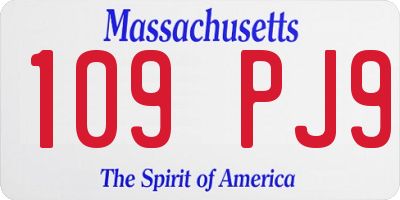 MA license plate 109PJ9